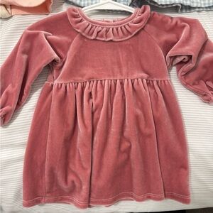 Pink Velvet Long Sleeve Dress